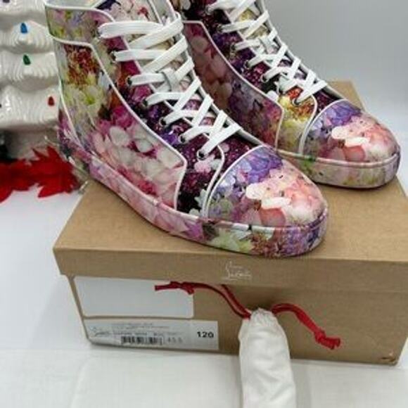 Christian Louboutin Orlato high top multicolor floral sneakers size 43.5 - Picture 10 of 14